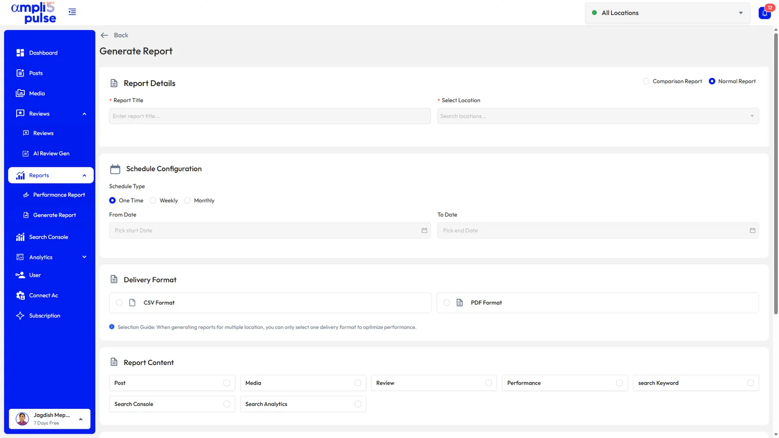 Setting up a scheduled report and its recipients