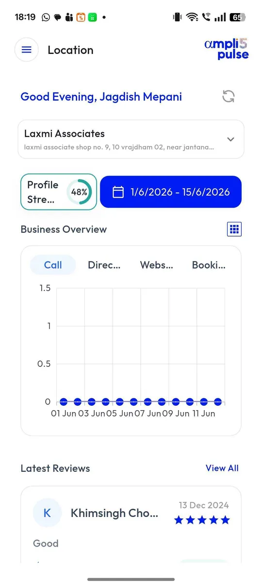 A location’s performance chart in the mobile app