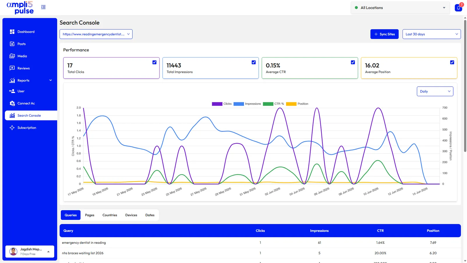 Ampli5 Pulse Google Search Console insights